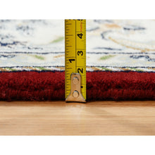 Load image into Gallery viewer, 6&#39;x6&#39; Cherry Red, Nain With Center Medallion Flower Design 250 Kpsi, Pure Wool Hand Knotted, Square Oriental Rug FWR388344