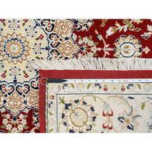 Load image into Gallery viewer, 6&#39;x6&#39; Chiffon White, Peshawar with Heriz All Over Design, High Mountain Wool, Densely Woven, Hand Knotted, Vegetable Dyes, Round, Oriental Rug FWR122058