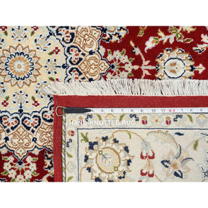 6'x6' Chiffon White, Peshawar with Heriz All Over Design, High Mountain Wool, Densely Woven, Hand Knotted, Vegetable Dyes, Round, Oriental Rug FWR122058