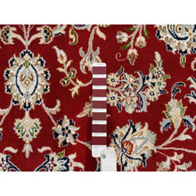 Load image into Gallery viewer, 9&#39;1&quot;x9&#39;1&quot; Cherry Red, Hand Knotted Nain With All Over Flower Design, 250 Kpsi Wool, Round Oriental Rug FWR388368