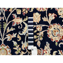 Load image into Gallery viewer, 8&#39;2&quot;x8&#39;2&quot; Midnight Blue, Wool, Nain With All Over Flower Design, 250 Kpsi, Hand Knotted, Square, Oriental Rug FWR388386