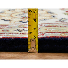 Load image into Gallery viewer, 8&#39;2&quot;x8&#39;2&quot; Midnight Blue, Wool, Nain With All Over Flower Design, 250 Kpsi, Hand Knotted, Square, Oriental Rug FWR388386