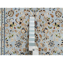 Load image into Gallery viewer, 2&#39;6&quot;x13&#39;9&quot; Light Blue, Nain With All Over Flower Design 250 Kpsi, Wool Hand Knotted, Runner Oriental Rug FWR388416