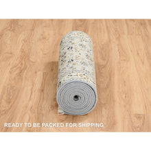 Load image into Gallery viewer, 2&#39;6&quot;x13&#39;9&quot; Light Blue, Nain With All Over Flower Design 250 Kpsi, Wool Hand Knotted, Runner Oriental Rug FWR388416