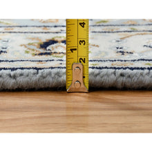 Load image into Gallery viewer, 2&#39;6&quot;x13&#39;9&quot; Light Blue, Nain With All Over Flower Design 250 Kpsi, Wool Hand Knotted, Runner Oriental Rug FWR388416