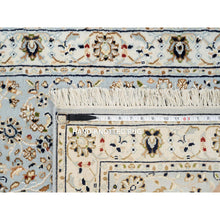 Load image into Gallery viewer, 2&#39;6&quot;x13&#39;9&quot; Light Blue, Nain With All Over Flower Design 250 Kpsi, Wool Hand Knotted, Runner Oriental Rug FWR388416