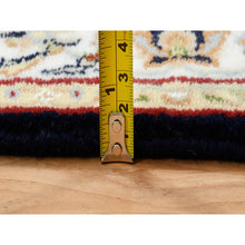 Load image into Gallery viewer, 2&#39;7&quot;x16&#39;4&quot; Midnight Blue, Hand Knotted, Nain With Flower Medallion Design, 250 Kpsi, Wool, Oriental Xl Runner Rug FWR388428