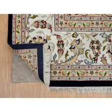 Load image into Gallery viewer, 9&#39;10&quot;x14&#39;3&quot; Midnight Blue, Hand Knotted, Nain With Flower Medallion Design, Wool, 250 Kpsi, Oriental Rug FWR388464