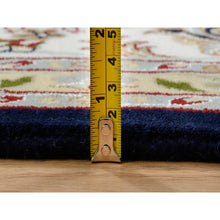 Load image into Gallery viewer, 9&#39;10&quot;x14&#39;3&quot; Midnight Blue, Hand Knotted, Nain With Flower Medallion Design, Wool, 250 Kpsi, Oriental Rug FWR388464