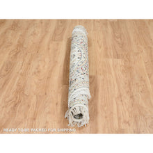 Load image into Gallery viewer, 6&#39;x6&#39; Ivory, Nain with Center Medallion Flower Design, 250 KPSI, Wool, Hand Knotted, Round Oriental Rug FWR388476