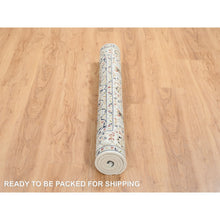 Load image into Gallery viewer, 4&#39;x4&#39; Ivory, Nain with Center Medallion Flower Design, 250 KPSI, Wool, Hand Knotted, Square, Oriental Rug FWR388500