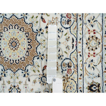 Load image into Gallery viewer, 3&#39;1&quot;x3&#39;1&quot; Ivory, 250 Kpsi, Nain With Center Medallion Flower Design, Wool, Hand Knotted, Square Oriental Rug FWR388542