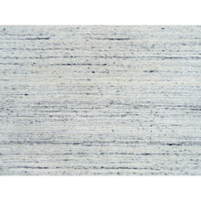 Load image into Gallery viewer, 8&#39;x8&#39; Ivory, Hand Loomed Plain Modern Striae Design, Soft Pile Natural Wool, Square Oriental Rug FWR388626