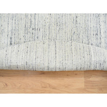 Load image into Gallery viewer, 6&#39;x6&#39; Ivory, Plain Modern Striae Design Soft Pile, Soft Wool Hand Loomed, Round Oriental Rug FWR388668