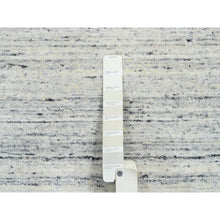 Load image into Gallery viewer, 6&#39;x6&#39; Ivory, Plain Modern Striae Design Soft Pile, Soft Wool Hand Loomed, Round Oriental Rug FWR388668