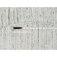 Load image into Gallery viewer, 6&#39;x6&#39; Ivory, Plain Modern Striae Design Soft Pile, Soft Wool Hand Loomed, Round Oriental Rug FWR388668