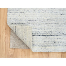 Load image into Gallery viewer, 5&#39;x7&#39; Ivory, Hand Loomed Plain Modern Striae Design, Soft Pile Extra Soft Wool, Oriental Rug FWR388674