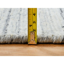 Load image into Gallery viewer, 5&#39;x7&#39; Ivory, Hand Loomed Plain Modern Striae Design, Soft Pile Extra Soft Wool, Oriental Rug FWR388674
