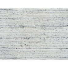 Load image into Gallery viewer, 2&#39;6&quot;x12&#39; Ivory, Plain Modern Striae Design Soft Pile, Organic Wool Hand Loomed, Runner Oriental Rug FWR388680