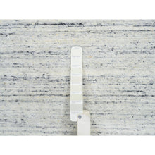 Load image into Gallery viewer, 2&#39;6&quot;x11&#39;10&quot; Ivory, Hand Loomed Plain Modern Striae Design, Soft Pile Natural Wool, Runner Oriental Rug FWR388686