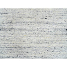 Load image into Gallery viewer, 2&#39;6&quot;x6&#39; Ivory, Pure Wool Hand Loomed, Plain Modern Striae Design Soft Pile, Runner Oriental Rug FWR388722