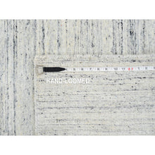 Load image into Gallery viewer, 2&#39;6&quot;x6&#39; Ivory, Pure Wool Hand Loomed, Plain Modern Striae Design Soft Pile, Runner Oriental Rug FWR388722