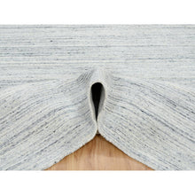 Load image into Gallery viewer, 8&#39;x8&#39; Ivory, Plain Modern Striae Design Soft Pile, Soft Wool Hand Loomed, Square Oriental Rug FWR388728