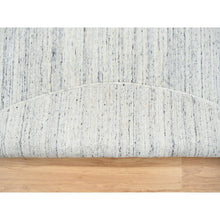Load image into Gallery viewer, 8&#39;x8&#39; Ivory, Plain Modern Striae Design Soft Pile, Extra Soft Wool Hand Loomed, Round Oriental Rug FWR388764