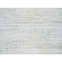 Load image into Gallery viewer, 10&#39;x10&#39; Ivory, Hand Loomed Plain Modern Striae Design, Soft Pile Organic Wool, Round Oriental Rug FWR388770