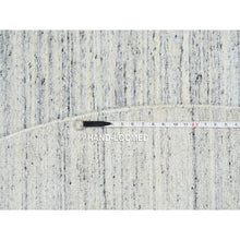 Load image into Gallery viewer, 10&#39;x10&#39; Ivory, Hand Loomed Plain Modern Striae Design, Soft Pile Organic Wool, Round Oriental Rug FWR388770