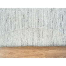 Load image into Gallery viewer, 11&#39;10&quot;x11&#39;10&quot; Ivory, Plain Modern Striae Design Soft Pile, Natural Wool Hand Loomed, Round Oriental Rug FWR388776