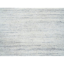 Load image into Gallery viewer, 11&#39;10&quot;x11&#39;10&quot; Ivory, Plain Modern Striae Design Soft Pile, Natural Wool Hand Loomed, Round Oriental Rug FWR388776