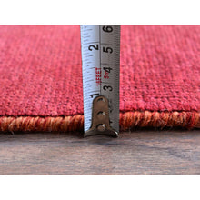 Load image into Gallery viewer, 2&#39;8&quot;x8&#39;3&quot; Hot Pink, Overdyed Vintage Persian Hamadan With Geometric Medallions Design, 100% Wool, Hand Knotted, Shaved Down, Sides And Ends Professionally Secured, Clean, Runner, Oriental Rug FWR3882