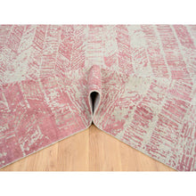 Load image into Gallery viewer, 9&#39;x11&#39;9&quot; Rose Pink, Jacquard Hand Loomed All Over Design, Wool And Art Silk, Oriental Rug FWR388854