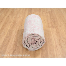 Load image into Gallery viewer, 9&#39;x11&#39;9&quot; Rose Pink, Jacquard Hand Loomed All Over Design, Wool And Art Silk, Oriental Rug FWR388854