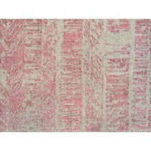 Load image into Gallery viewer, 2&#39;6&quot;x8&#39; Rose Pink, Jacquard Hand Loomed, All Over Design Wool And Art Silk, Runner Oriental Rug FWR388872