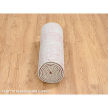 Load image into Gallery viewer, 2&#39;6&quot;x10&#39; Rose Pink, Wool And Art Silk Jacquard Hand Loomed, All Over Design, Runner Oriental Rug FWR388878