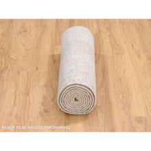 Load image into Gallery viewer, 2&#39;6&quot;x10&#39; Rose Pink, All Over Design Wool And Art Silk, Jacquard Hand Loomed, Runner Oriental Rug FWR388884