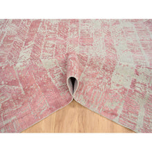 Load image into Gallery viewer, 10&#39;2&quot;x10&#39;2&quot; Rose Pink, Wool And Art Silk Jacquard Hand Loomed, All Over Design, Square Oriental Rug FWR388890