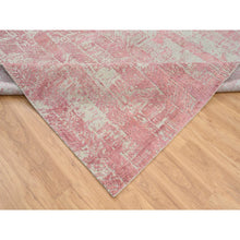 Load image into Gallery viewer, 10&#39;2&quot;x10&#39;2&quot; Rose Pink, Wool And Art Silk Jacquard Hand Loomed, All Over Design, Square Oriental Rug FWR388890