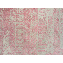 Load image into Gallery viewer, 10&#39;2&quot;x10&#39;2&quot; Rose Pink, Wool And Art Silk Jacquard Hand Loomed, All Over Design, Square Oriental Rug FWR388890