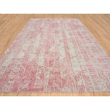 Load image into Gallery viewer, 10&#39;x14&#39; Rose Pink, All Over Design Wool And Art Silk, Jacquard Hand Loomed, Oriental Rug FWR388902