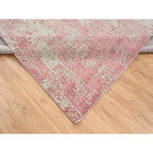 Load image into Gallery viewer, 10&#39;x14&#39; Rose Pink, All Over Design Wool And Art Silk, Jacquard Hand Loomed, Oriental Rug FWR388902