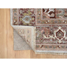 Load image into Gallery viewer, 8&#39;x10&#39; Mixed Burgundy, Heriz Heritage Design With Geometric Medallion, Plush And Lush Soft Pile, Hand Knotted Pure Wool, Oriental Rug FWR388920