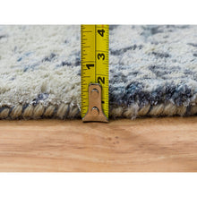 Load image into Gallery viewer, 2&#39;9&quot;x7&#39;8&quot; Light Gray, Pure Silk With Wool Hand Knotted, Broken Kashan Design, Runner Oriental Rug FWR388974