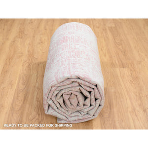 11'10"x17'10" Rose Pink, All Over Design Wool And Art Silk, Jacquard Hand Loomed, Oversized Oriental Rug FWR389016