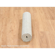Load image into Gallery viewer, 2&#39;6&quot;x6&#39; Beige, Hand Loomed Variegated Textured Modern Design, Organic Wool, Runner Oriental Rug FWR389040