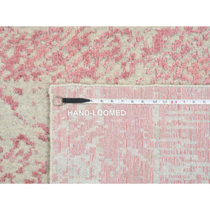 11'10"x15'1" Rose Pink, Jacquard Hand Loomed, All Over Design Wool and Art Silk, Oversized Oriental Rug FWR389046