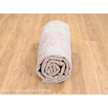 Load image into Gallery viewer, 10&#39;x10&#39; Rose Pink, Wool And Art Silk Jacquard Hand Loomed, All Over Design, Round Oriental Rug FWR389052