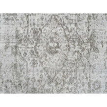 Load image into Gallery viewer, 2&#39;6&quot;x12&#39;1&quot; Gray, Wool And Pure Silk, Hand Knotted, Broken Persian Design, Runner Oriental Rug FWR389070